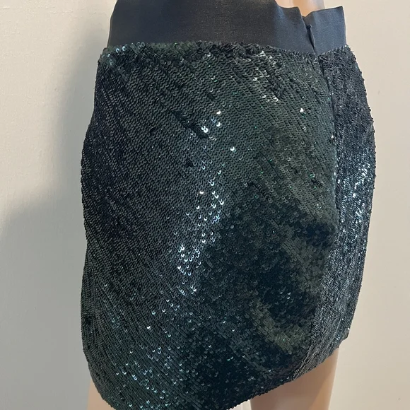 Haute Hippie Green Sequins Mini Skirt as Seen on Jlo & Gossip Girl! Siz… - Picture 9 of 16